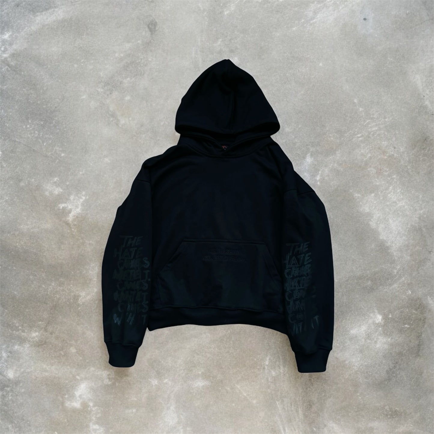 "Gotham" Triple Black French Terry Unisex Hoodie