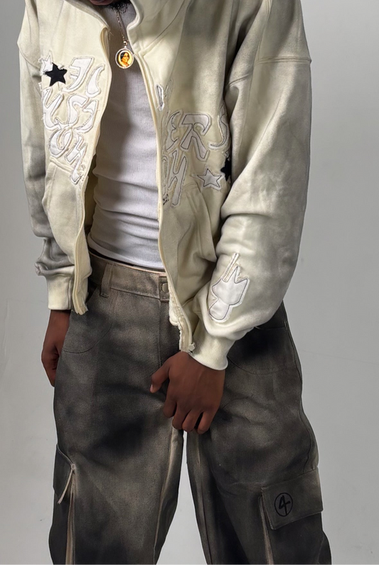 ****FILE 001: FOR HUSTLERS ONLY 'SMOKE-WASH' ZIP UP