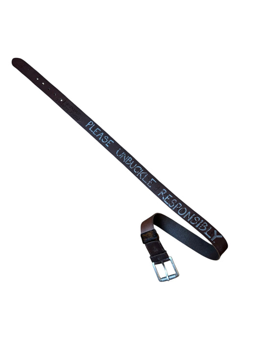 Evolving 12 “Please Unbuckle Responsibly” Leather + Fur Belt