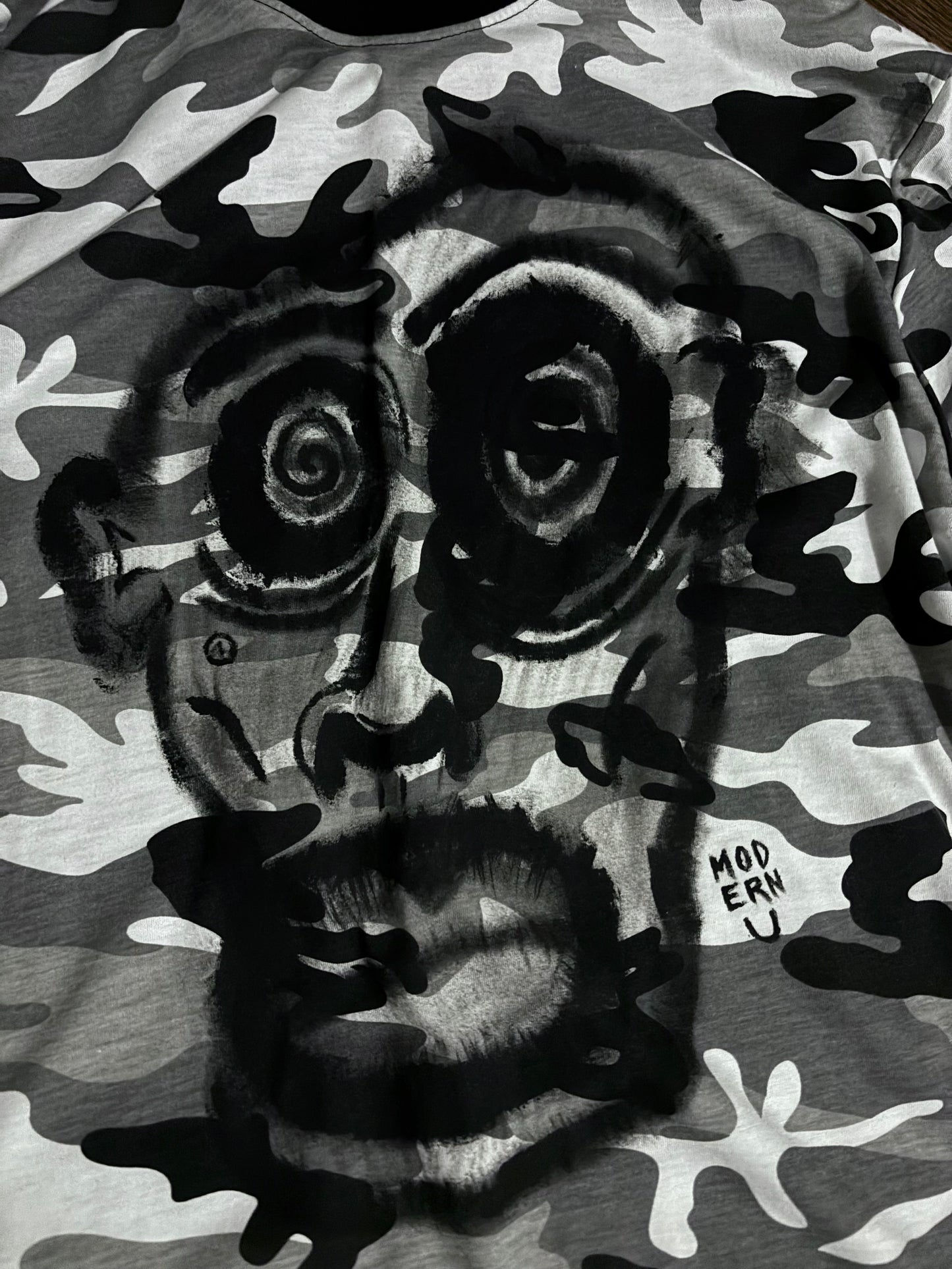 ‘CAELAN’ hand painted camo LS